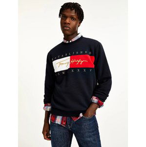 Tommy Hilfiger pánská tmavě modrá mikina Signature - XL (DW5)