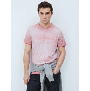 Pepe Jeans pánské růžové tričko West - S (325)