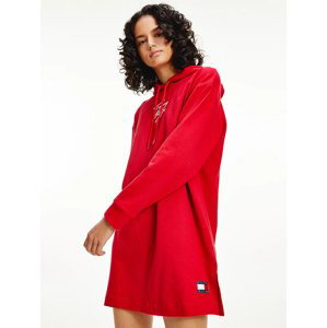 Tommy Hilfiger dámské červené mikinové šaty