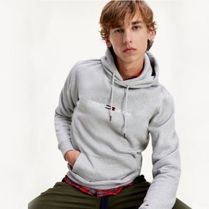 Tommy Jeans pánská šedá mikina s kapucí - XS (P01)