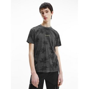 Calvi Klein pánské šedé vzorované tričko - XXL (BEH)