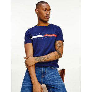 Tommy Hilfiger pánské modré triko Global Stripe Chest