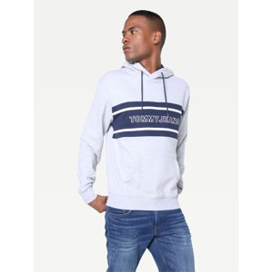 Tommy Jeans pánská šedá mikina PIECED BAND LOGO - M (P01)