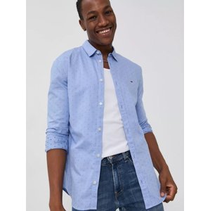 Tommy Jeans pánská světle modrá košile se vzorem