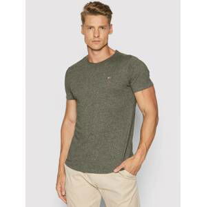 Tommy Jeans pánské khaki triko SLIM JASPE