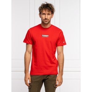 Tommy Jeans pánské červené triko - L (XNL)