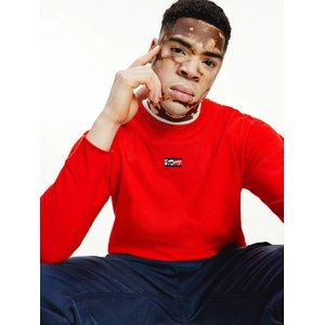 Tommy Jeans pánské červené triko - XXL (XNL)