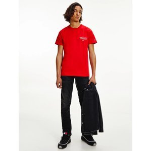 Tommy Jeans pánské červené triko - M (XNL)