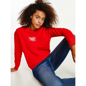 Tommy Jeans dámská červená mikina - M (XNL)