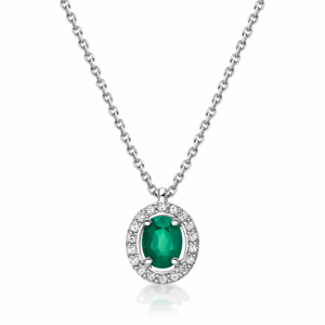 SOFIA zlatý náhrdelník se smaragdem a zirkony GEMCS30209-33