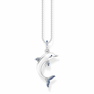 THOMAS SABO náhrdelník Dolphin with blue stones KE2144-644-1