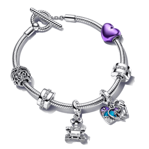 PANDORA Disney náramek Wall-E 599082C00+792518C01+792030C01+2x791972CZ+799183C00+799291C01