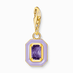 THOMAS SABO přívěsek charm Octagon with violet enamel 2034-565-13