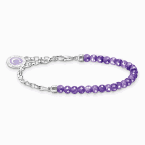 THOMAS SABO náramek Amethyst beads silver A2130-007-13