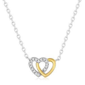 SOFIE stříbrný náhrdelník spojená srdce IS028CT646PLWH