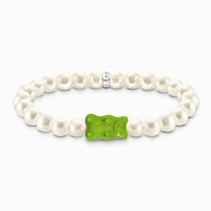 THOMAS SABO x HARIBO náramek Green goldbear & pearls A2154-017-6