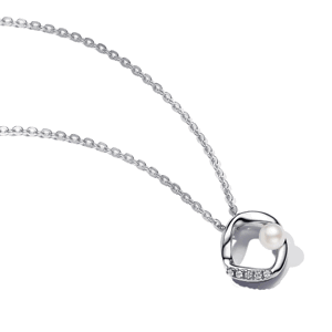 PANDORA náhrdelník s perlou a zirkony 393303C01