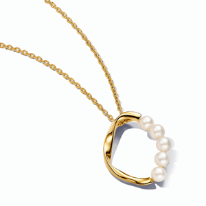 PANDORA pozlacený náhrdelník s perlami 363254C01