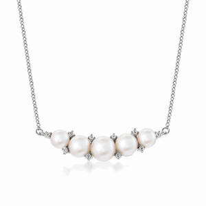 SOFIA stříbrný náhrdelník se zirkony a perlami WWPS160778N-CSF1