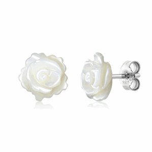 SOFIA stříbrné náušnice perleťové růže COEPA8277x