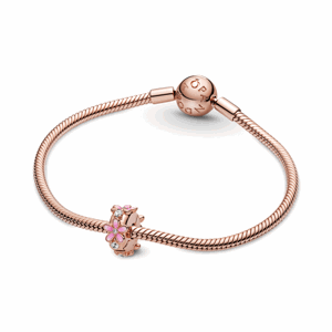 PANDORA pozlacený náramek Pink daisy 580728+788809C01