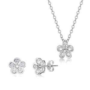 SOFIA stříbrný set náhrdelník a náušnice IS028CT301-38-45+IS022OR011