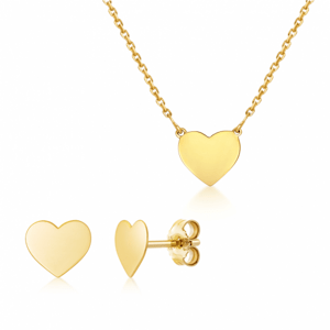 SOFIE zlatý set náhrdelník a náušnice srdce GEMCS30749-06+GEMBO32029-01