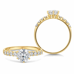 SOFIA zlatý zásnubní prsten se zirkony GEMBG23068-19