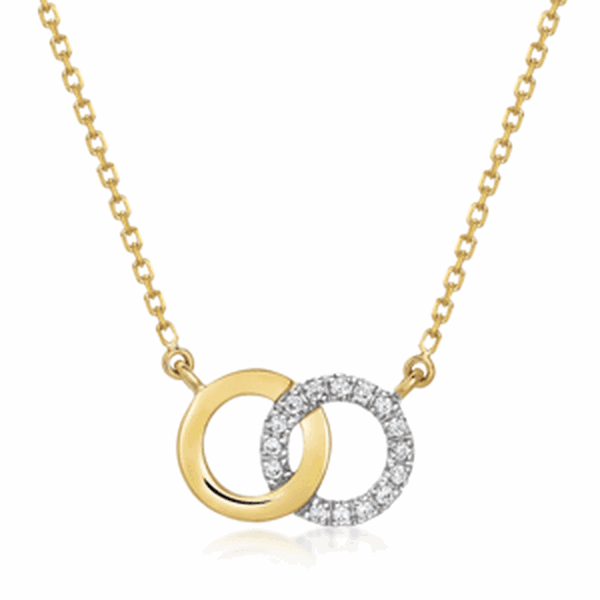 SOFIA DIAMONDS zlatý náhrdelník spojené kruhy GEMCS24046-49