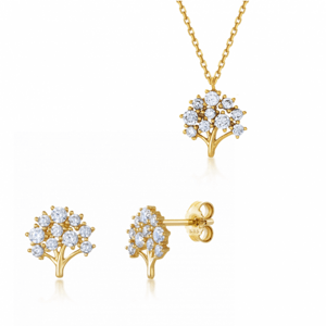 SOFIE zlatý set náhrdelník a náušnice strom života AG9820-SF-CADE-14KYG+AG9820-14KYG