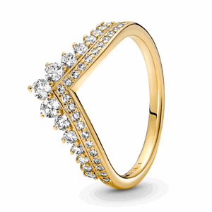 PANDORA pozlacený prsten Nadčasová tiara 167736C01
