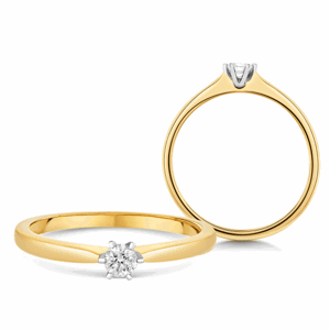 SOFIA DIAMONDS zlatý zásnubní prsten s diamantem 0,10 ct UDRG47226Y-H-I1