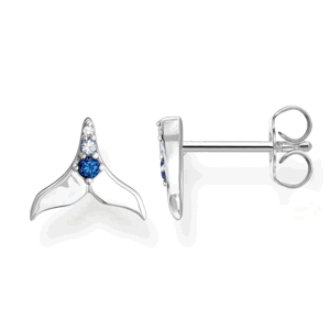 THOMAS SABO náušnice Tail fin with blue stones H2228-644-1