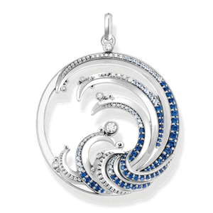 THOMAS SABO přívěsek Wave with blue stones PE930-644-1