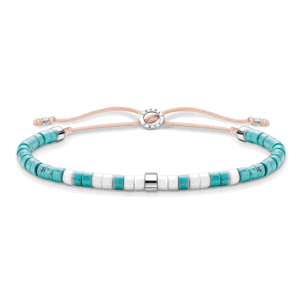 THOMAS SABO šňůrkový náramek Turquoise stones A2062-058-7