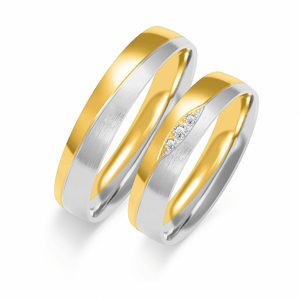 SOFIA zlatý pánský snubní prsten ZSB-210MYG+WG