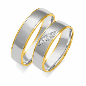 SOFIA zlatý dámský snubní prsten ZSB-201WYG+WG