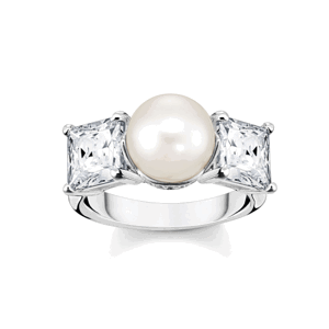 THOMAS SABO prsten Pearls with white stones silver TR2408-167-14