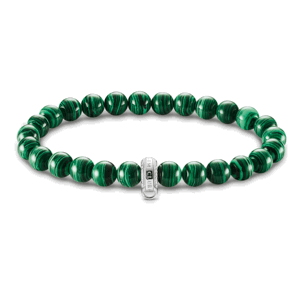 THOMAS SABO náramek na charm Green stones X0284-475-6