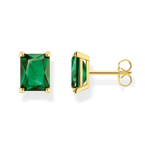 THOMAS SABO náušnice Green stone gold H2201-472-6