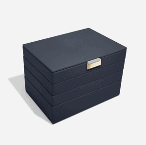 STACKERS šperkovnice Classic Pebble Navy se zásuvkami 75998