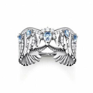 THOMAS SABO prsten Phoenix wing with blue stones silver TR2411-644-1