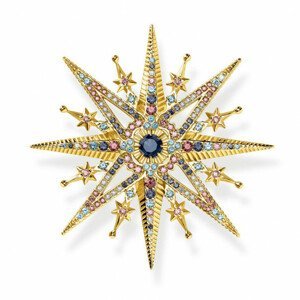 THOMAS SABO brož Star s barevnými kameny gold X0281-959-7