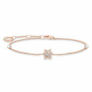 THOMAS SABO náramek Snowflake with white stones rose gold A2082-416-14-L19V