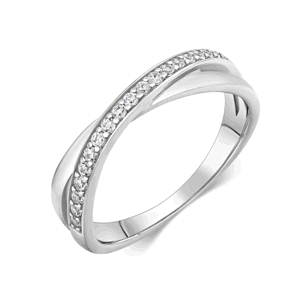 SOFIA stříbrný překřížený prsten se zirkony AUSETW0ZZ0P-ZY