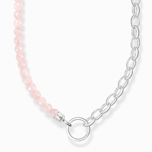 THOMAS SABO náhrdelník na charm Rose quartz and chain link KE2188-034-9