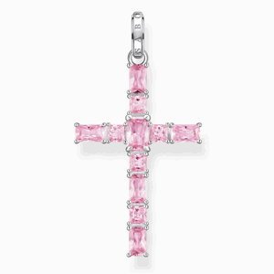 THOMAS SABO přívěsek Cross pink stones PE939-051-9