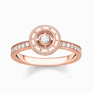 THOMAS SABO prsten circle with white stones pavé rose gold TR2255-416-14