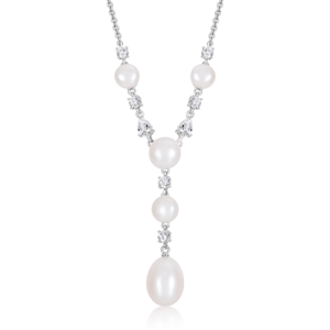SOFIA stříbrný náhrdelník s perlami a zirkony WWPS170170N-1