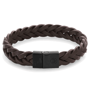 REBEL & ROSE náramek Metal Braided Brown Black RR-M0029-B